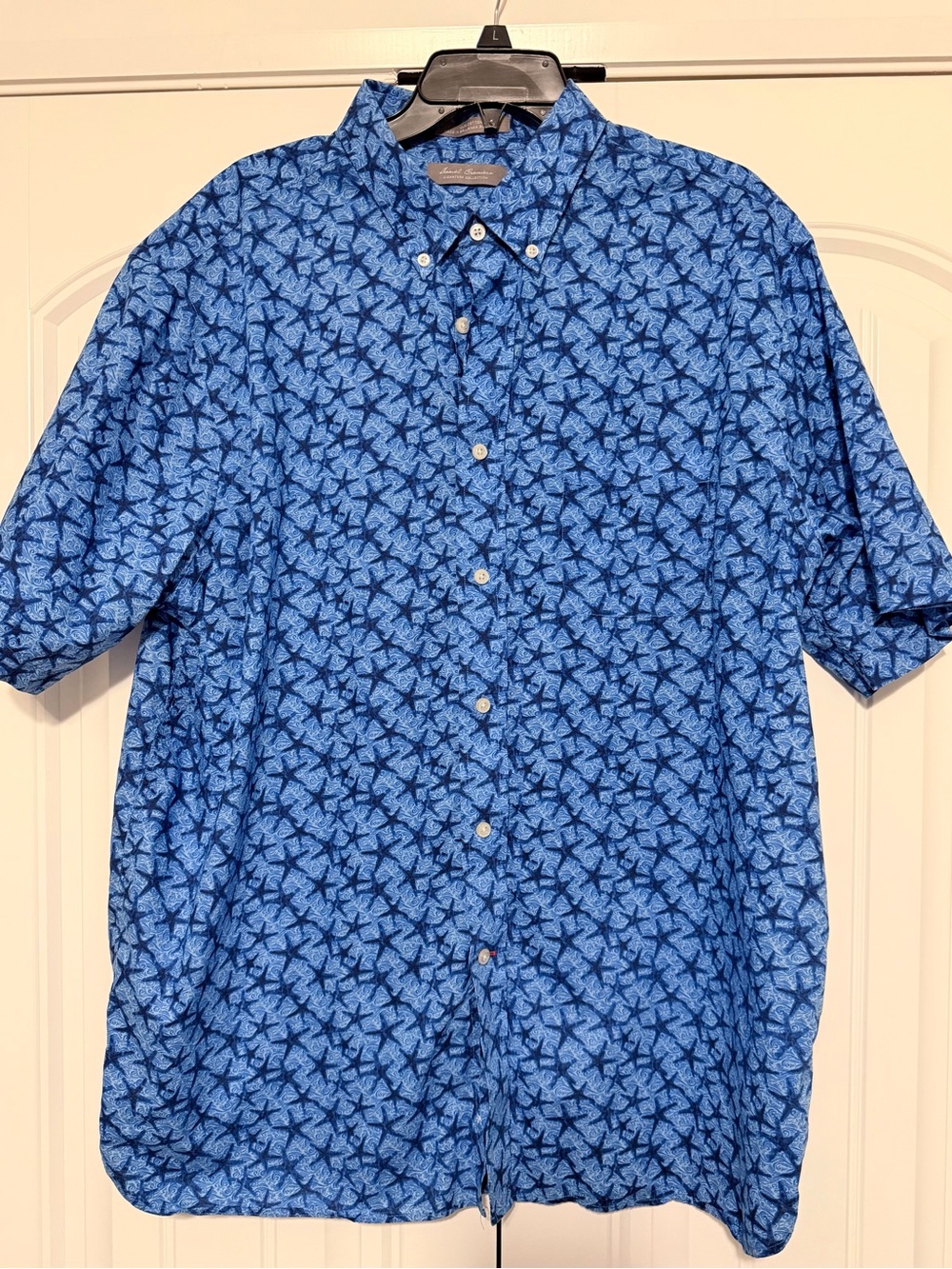 Daniel Cremieux Blue Short-Sleeve Button-Down Shirt with Starfish